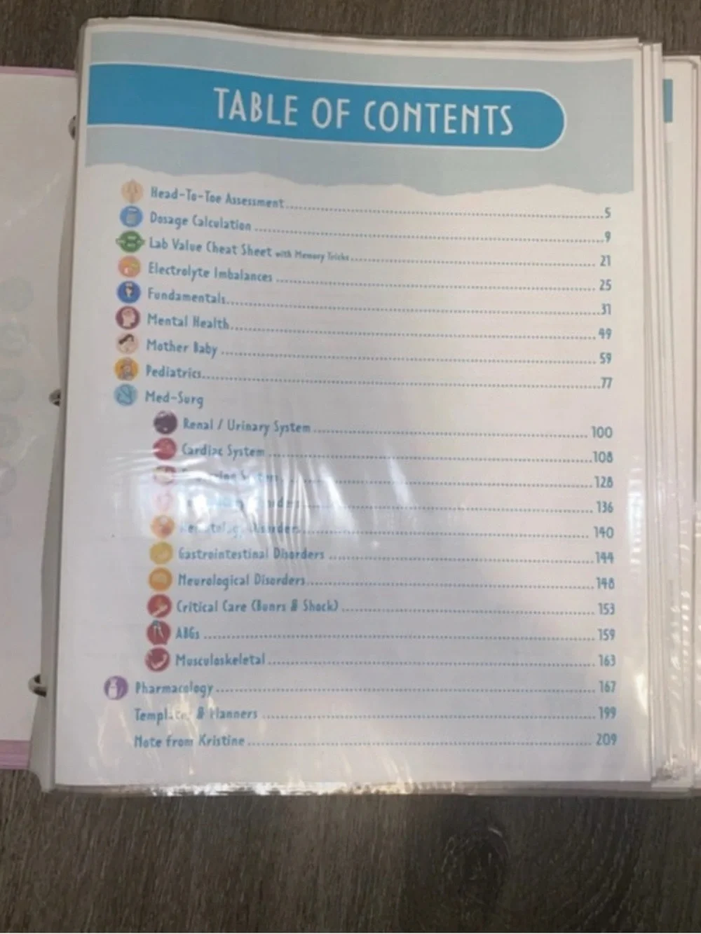 Nursing School Bundle in a 3 ring binder every page in clear cover